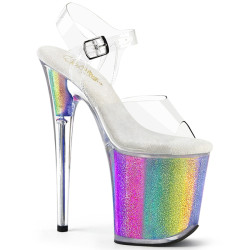 Pleaser FLAMINGO-808RG-01 Transparent Rainbow Glitter
