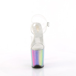 Pleaser FLAMINGO-808RG-01 Transparent Rainbow Glitter