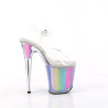 Pleaser FLAMINGO-808RG-01 Transparent Rainbow Glitter