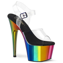 Pleaser ADORE-708RC Chrome Platform High Heels Sandals