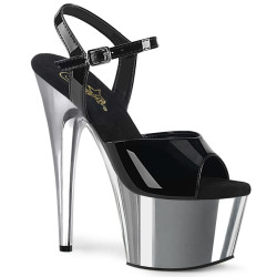 Pleaser ADORE-709 Silver Chrome Platform High Heels