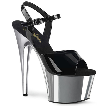 Pleaser ADORE-709 Silver Chrome Platform High Heels