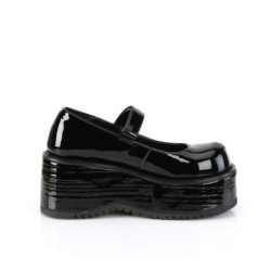 Demonia DOLLIE-01 Black Patent Punk Lolita Platform Pumps
