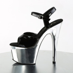 Pleaser ADORE-709 Silver Chrome Platform High Heels