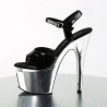 Pleaser ADORE-709 Silver Chrome Platform High Heels