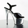 Pleaser ADORE-709 Silver Chrome Platform High Heels