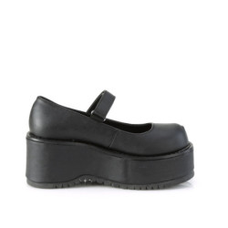 Demonia DOLLIE-01 Black Vegan Punk Lolita Platform Pumps