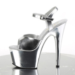 Pleaser ADORE-709 Silver Metallic High Heels Sandals