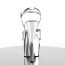 Pleaser ADORE-709 Silver Metallic High Heels Sandals