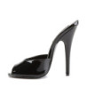 Devious DOMINA-101 Black Patent High Heeled Mules