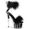 Pleaser ADORE-724F Black Feathers Platform High Heels