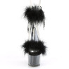 Pleaser ADORE-724F Black Feathers Platform High Heels