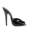 Devious DOMINA-101 Black Patent High Heeled Mules