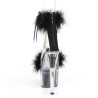 Pleaser ADORE-724F Black Feathers Platform High Heels