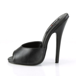 Devious DOMINA-101 Black Vegan Leather Mules Women