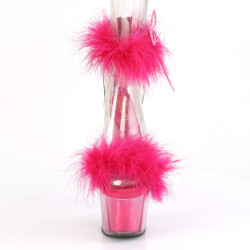 Pleaser ADORE-724F Pink Feathers Platform High Heels