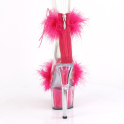 Pleaser ADORE-724F Pink Feathers Platform High Heels