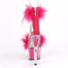Pleaser ADORE-724F Pink Feathers Platform High Heels