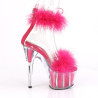 Pleaser ADORE-724F Pink Feathers Platform High Heels