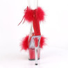 Pleaser ADORE-724F Red Feathers Platform High Heels