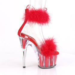 Pleaser ADORE-724F Red Feathers Platform High Heels