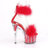 Pleaser ADORE-724F Red Feathers Platform High Heels