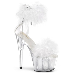Pleaser ADORE-724F T White Feathers Platform High Heels