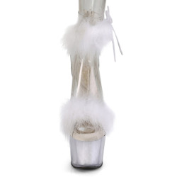 Pleaser ADORE-724F T White Feathers Platform High Heels