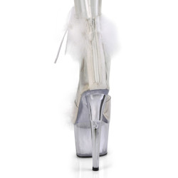 Pleaser ADORE-724F T White Feathers Platform High Heels