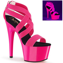 Pleaser ADORE-769UV Pink Criss Cross High Heels Sandals