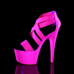 Pleaser ADORE-769UV Pink Criss Cross High Heels Sandals