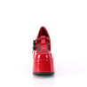 Demonia CAMEL-55 Red Patent T-Strap Chunky Shoes