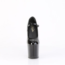Pleaser CRAZE-880 Black Heelless Pony Platform Pumps