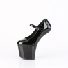 Pleaser CRAZE-880 Black Heelless Pony Platform Pumps