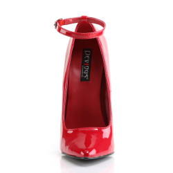 Devious DAGGER-12 Red Metal Heeled Pointed Toe Pumps