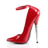 Devious DAGGER-12 Red Metal Heeled Pointed Toe Pumps