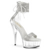 Pleaser DELIGHT-627RS Silver Ankle Cuff High Heels Shoes