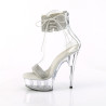 Pleaser DELIGHT-627RS Silver Ankle Cuff High Heels Shoes