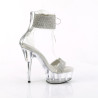 Pleaser DELIGHT-627RS Silver Ankle Cuff High Heels Shoes