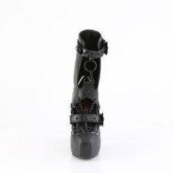 Demonia DEMON-13 Black Vegan Chunky Platform Pumps