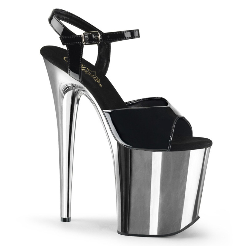 Pleaser FLAMINGO-809 Silver Platform Pole Dance High Heels