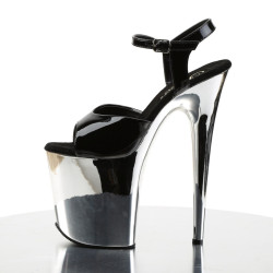 Pleaser FLAMINGO-809 Silver Platform Pole Dance High Heels