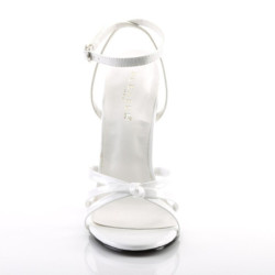 Devious DOMINA-108 White Stiletto Heeled Strappy Sandal