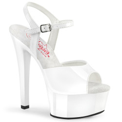 Pleaser GLEAM-609 White Patent Sale Women
