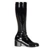 Funtasma RETRO-300 Black Patent Chunky Heel 70s Boots