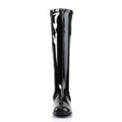 Funtasma RETRO-300 Black Patent Chunky Heel 70s Boots