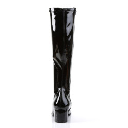 Funtasma RETRO-300 Black Patent Chunky Heel 70s Boots