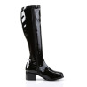 Funtasma RETRO-300 Black Patent Chunky Heel 70s Boots