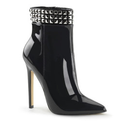 Pleaser SEXY-1006 Black Patent High Heeled Ankle Boots