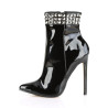 Pleaser SEXY-1006 Black Patent High Heeled Ankle Boots